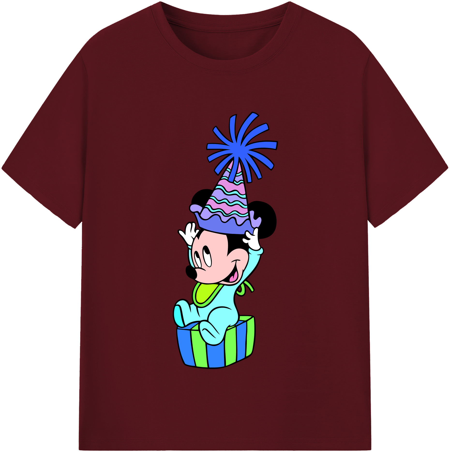 （画像用） ミッキーマウス Mickey Mouse 綿100％半袖Tシャツ（フロントプリント）